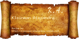Kleinman Alexandra névjegykártya