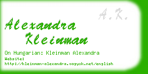 alexandra kleinman business card
